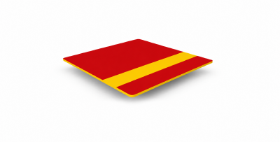 Graveerplaat rood-geel