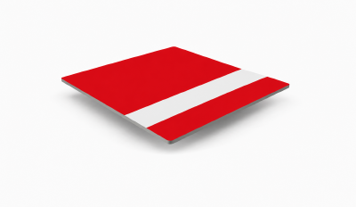 Graveerplaat rood-wit