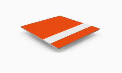 Graveerplaat oranje-wit