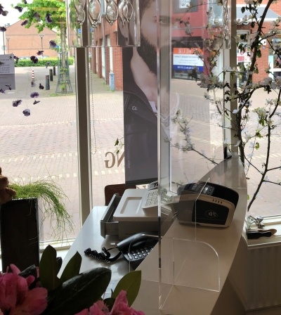 Transparante corona kap voor balie / toonbank