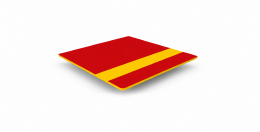 Graveerplaat rood-geel